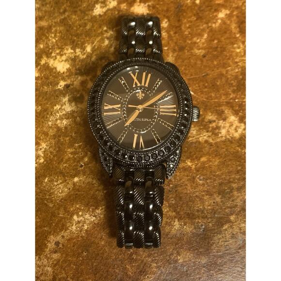 Judith Ripka Madison Watch Black Stainless Steel and Black Spinel - Picture 2 of 11